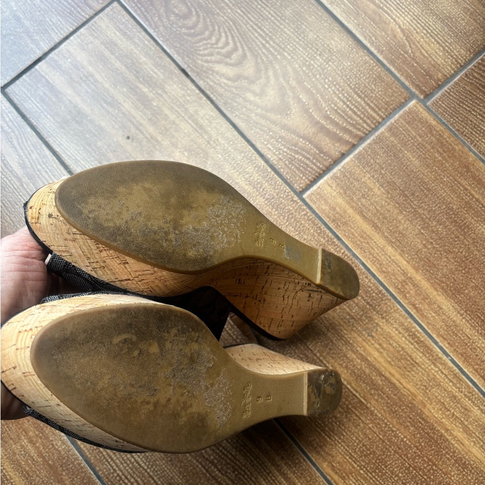 Coach Black and Gray Wedge Slingback Sandals - Picture 3 of 4